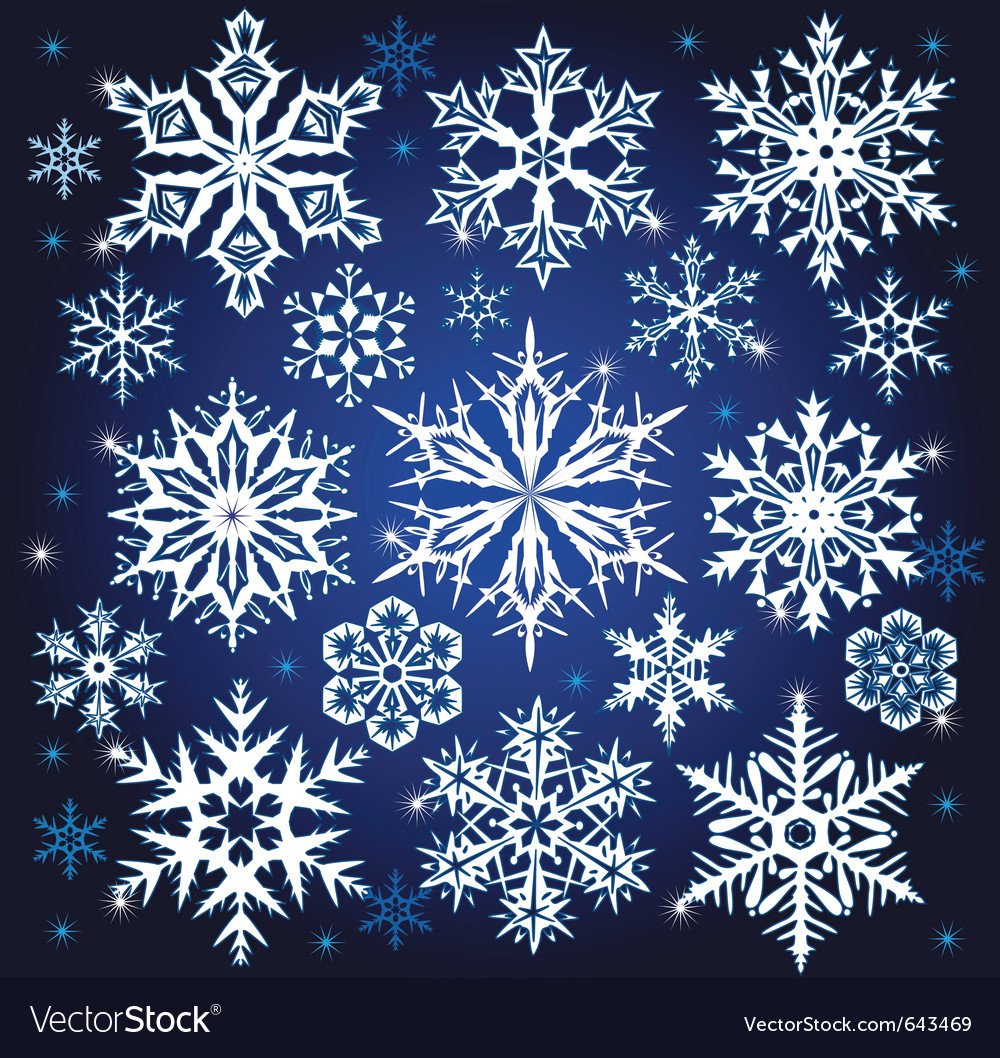 Снежинки акварель на прозрачном фоне