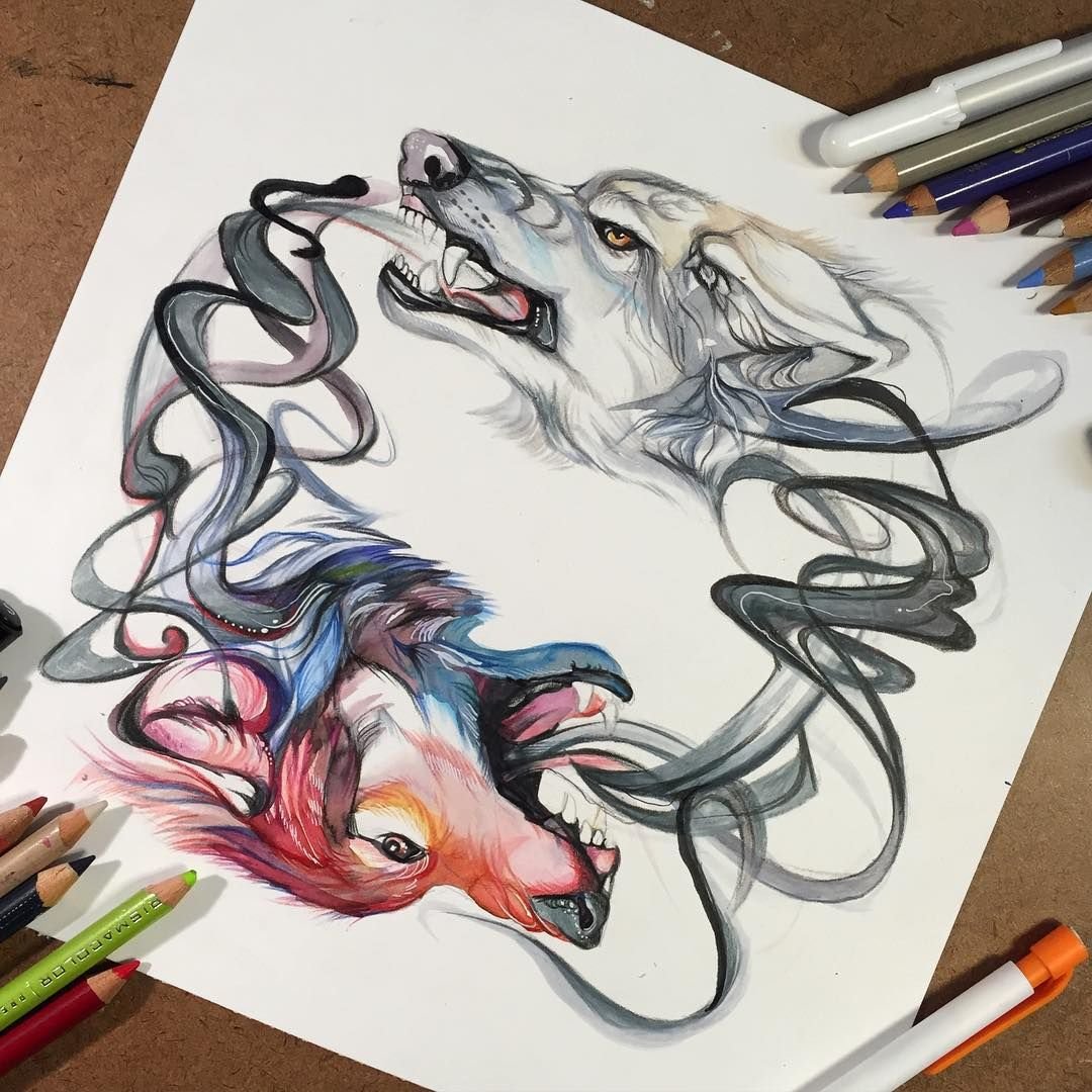 Рисунки карандашом с тенями животные