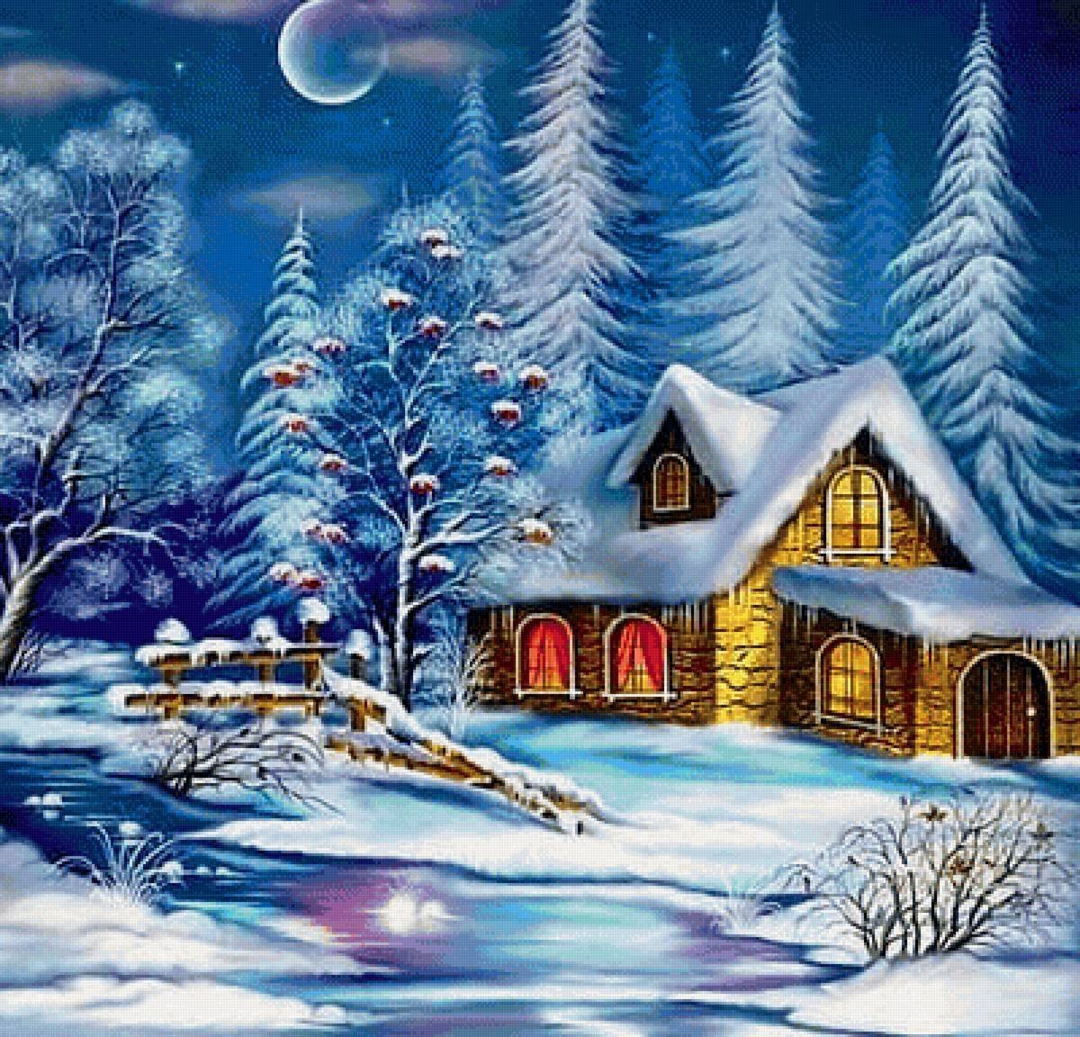 Томас Кинкаде зимние сказочные пейзажи