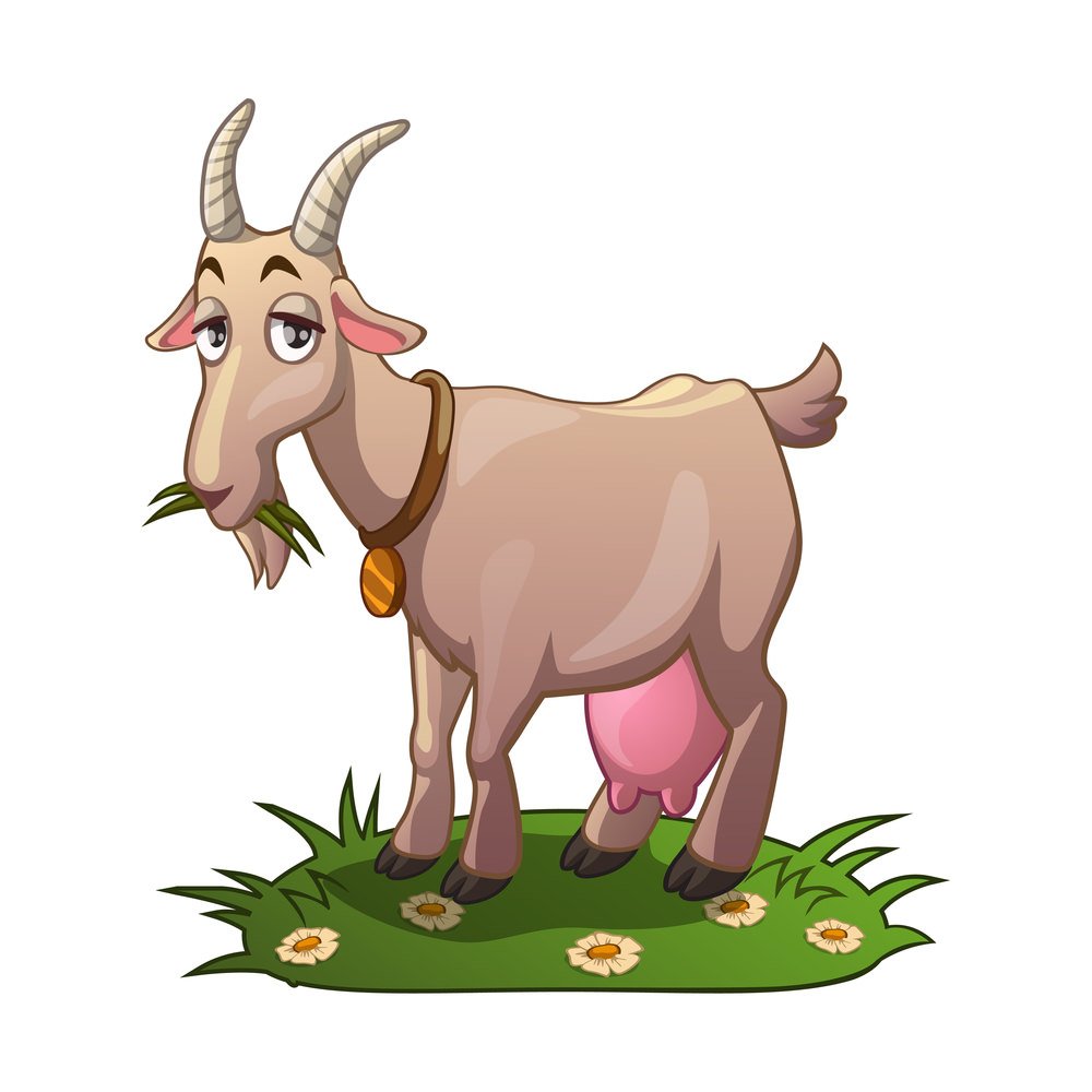 Коза мультяшная вектор