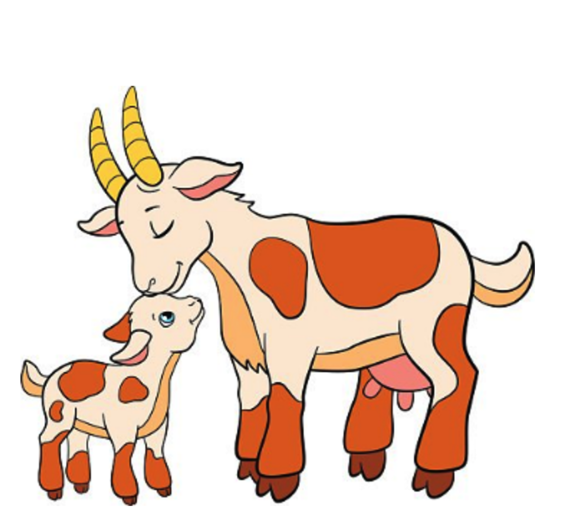 Коза с козленком мультяшный