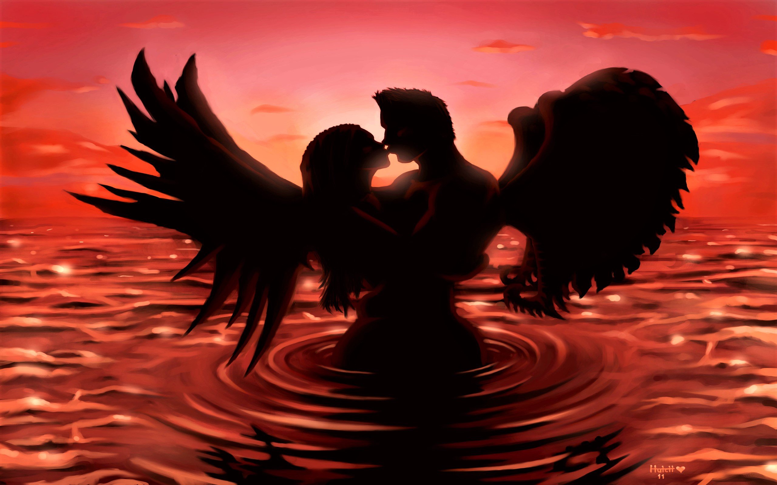 Ангел влюбился в демона. Влюбленные ангелы. Ангел любви. Пара с крыльями. Влюбленный ангел.