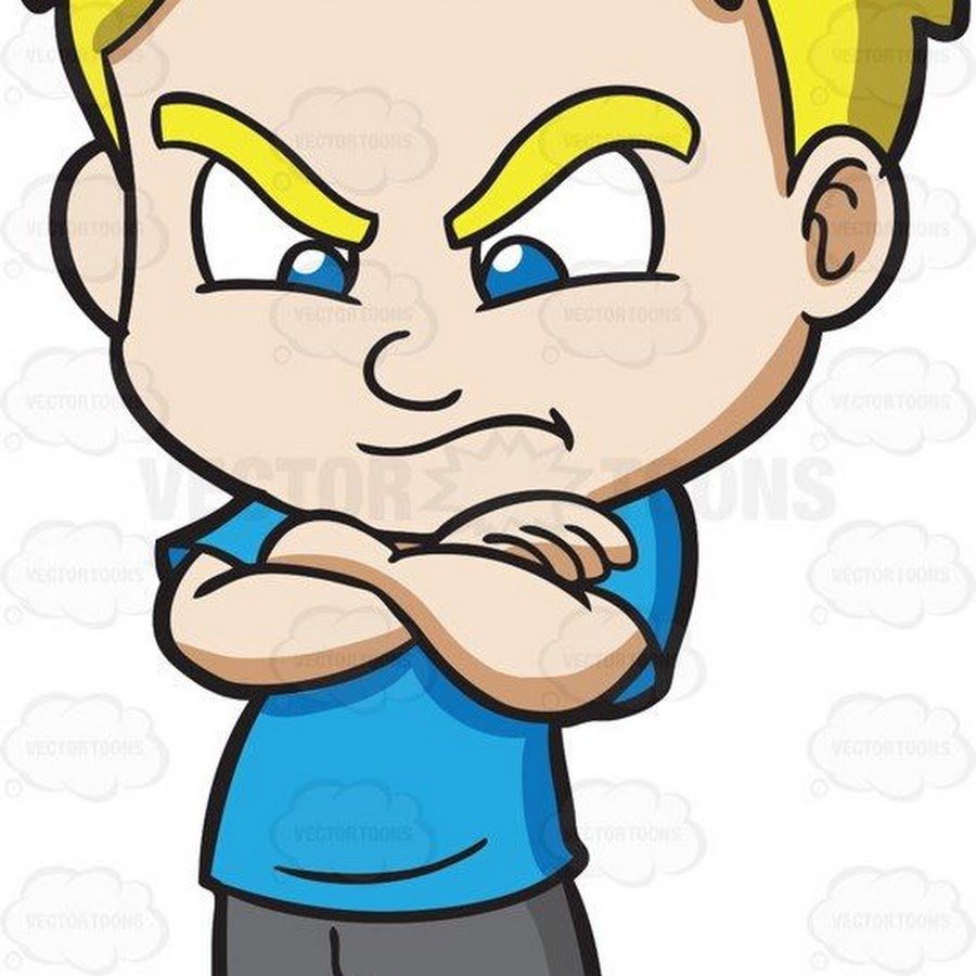 Сердитый мальчик иллюстрация