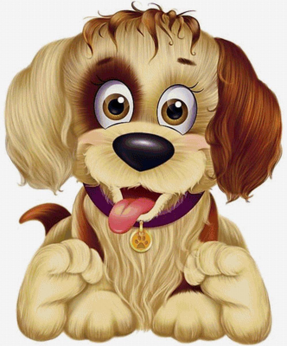 Щенок в корзинке рисунок