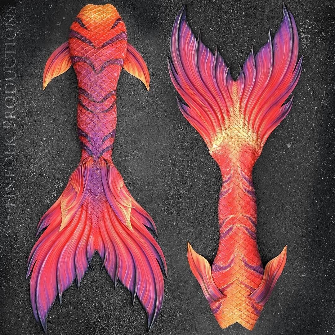 Хвост русалки силиконовый с чешуей