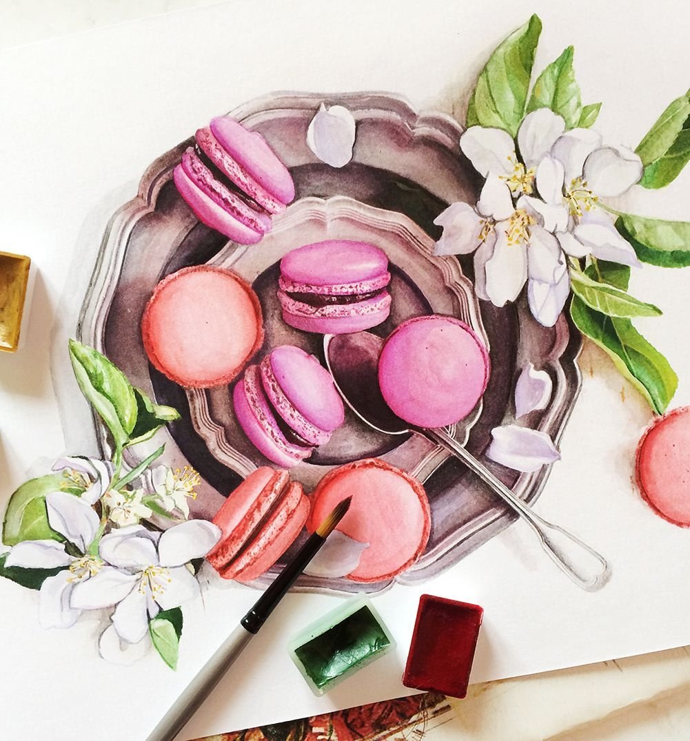 Акварельные макаронс
