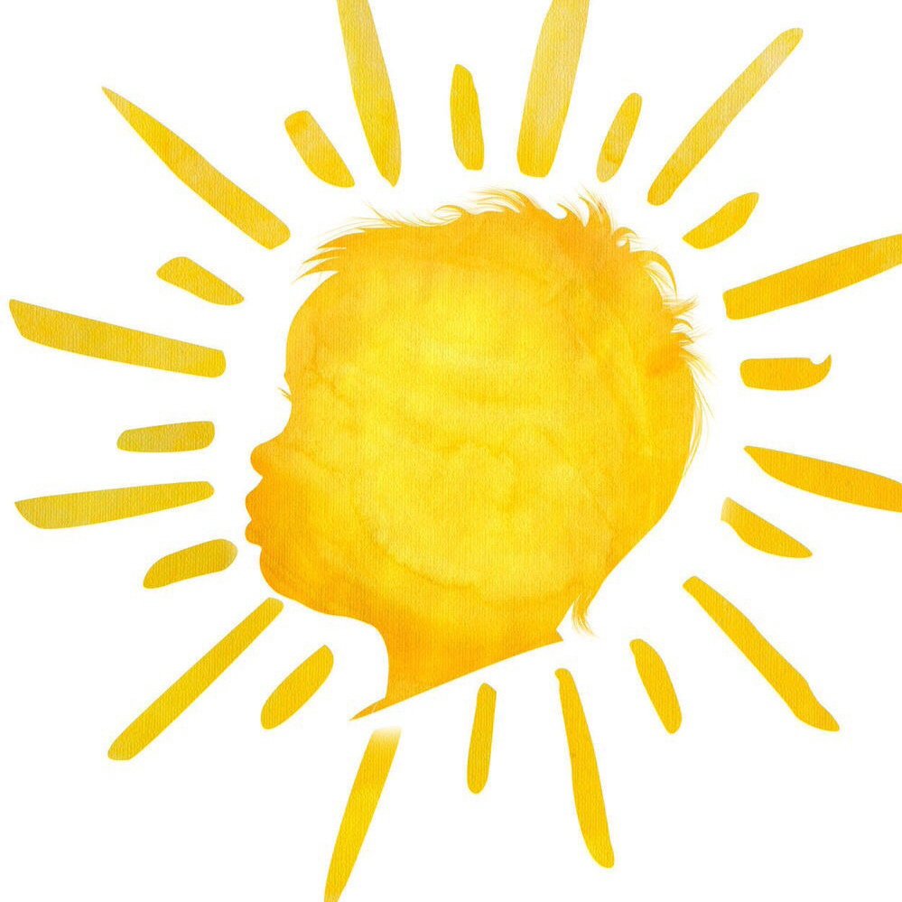 Солнышко контур желтый
