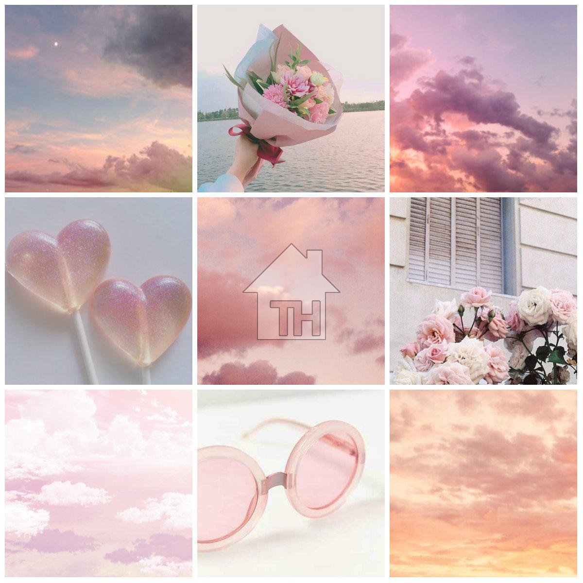 Розовый цвет коллаж