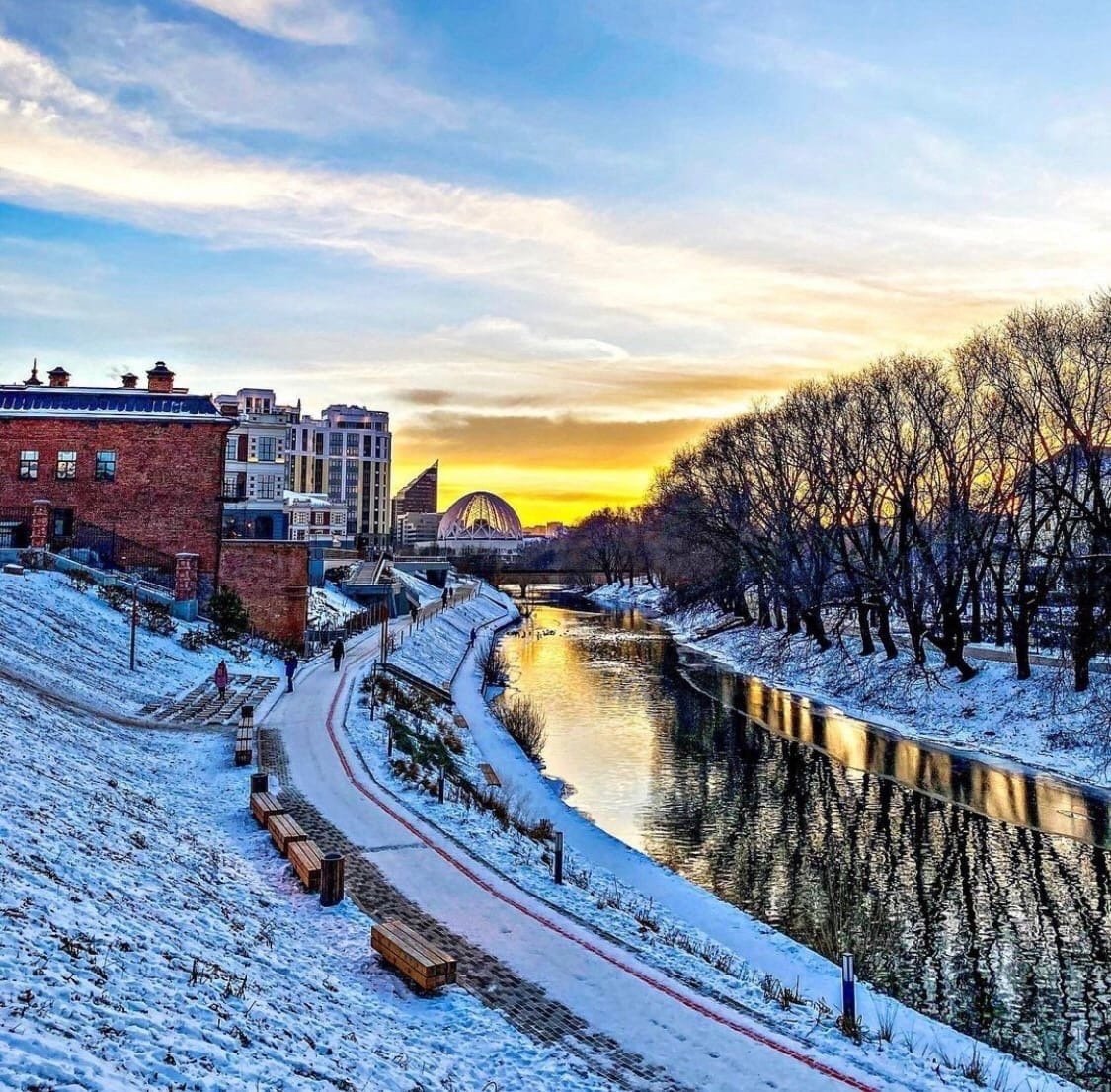 Набережная Екатеринбург зимой