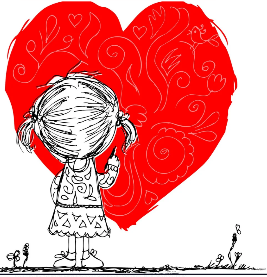 Изображение девочки с сердечком