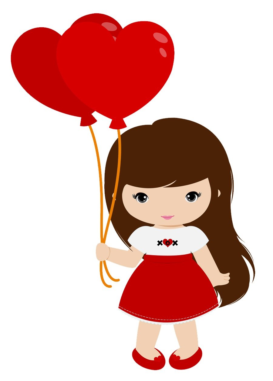 Мультяшную девочку с шариками