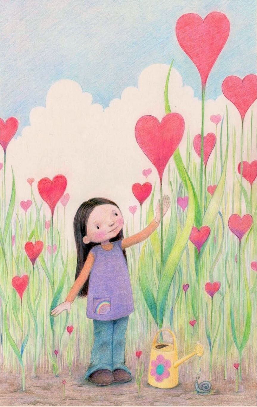 Картинка девочка с сердечком