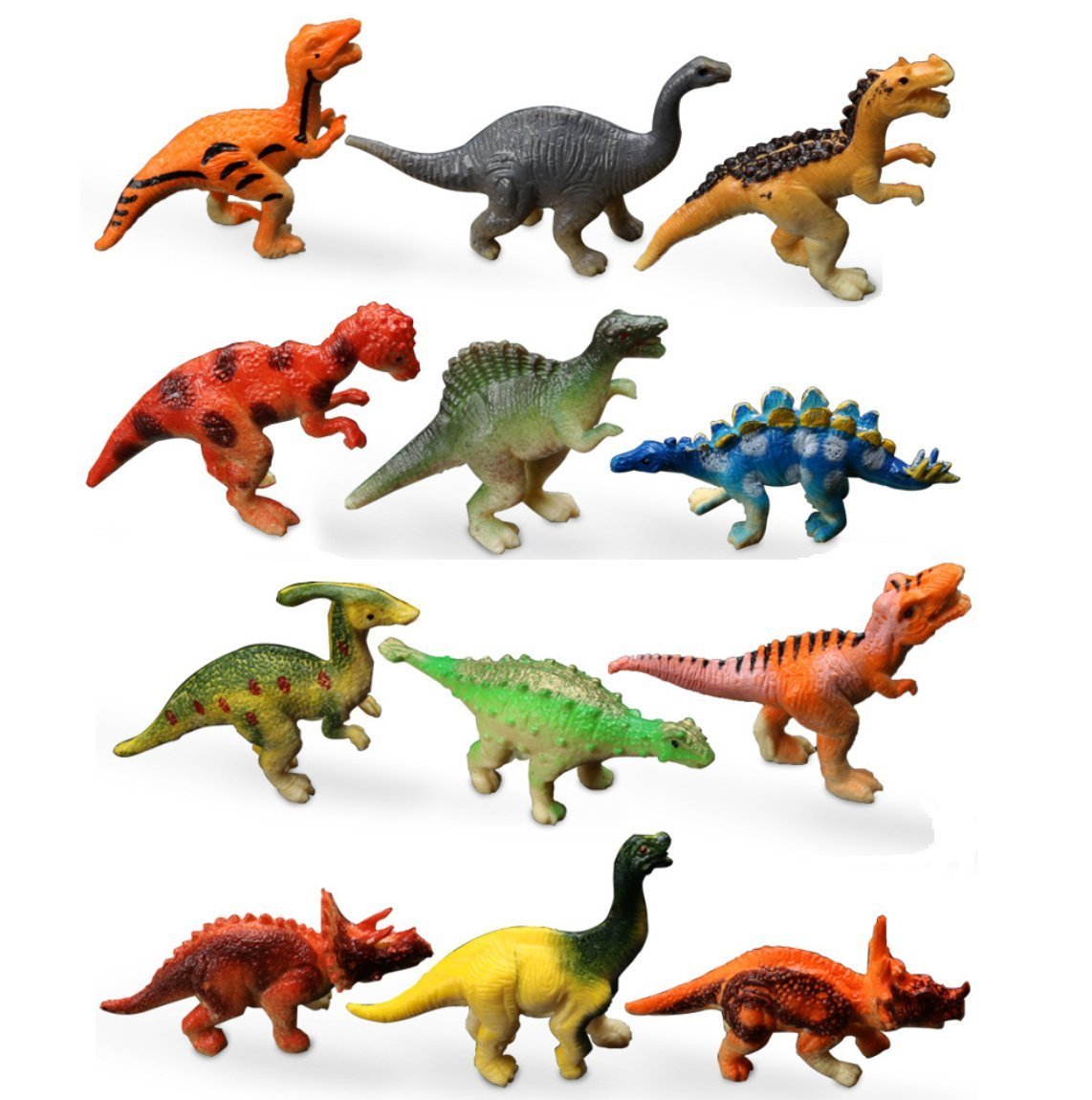 Много игрушечных динозавров