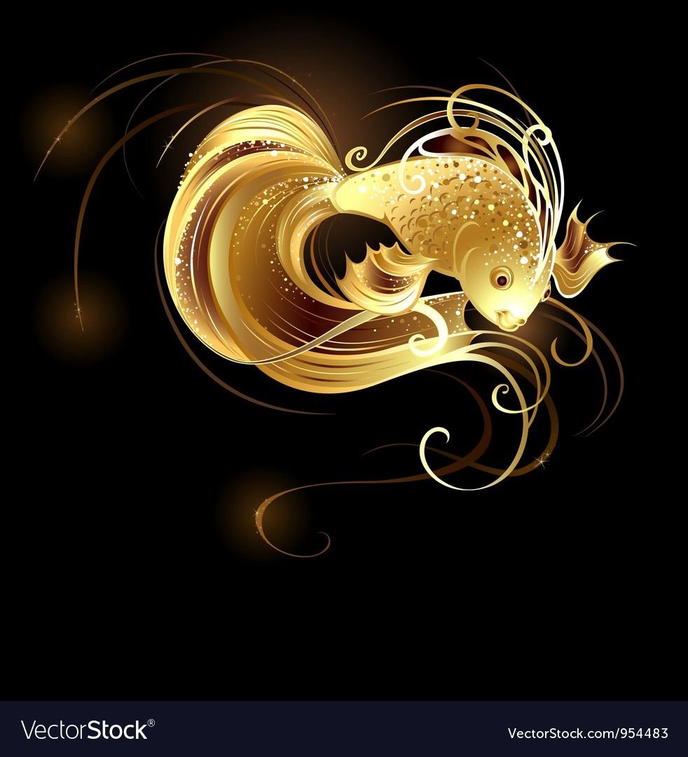 Надпись Золотая рыбка