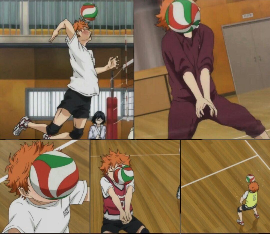 Хината шоё мяч в лицо