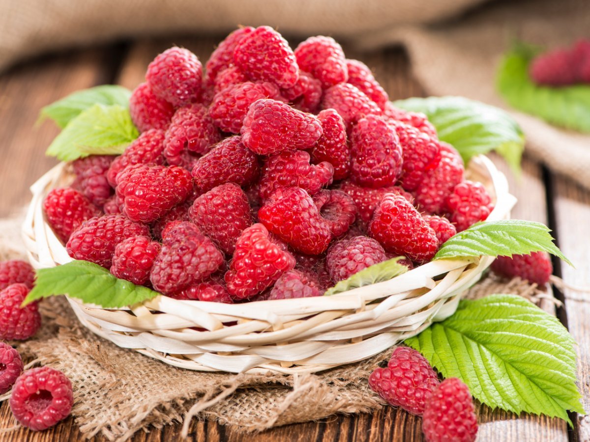 Красивые ягоды малины