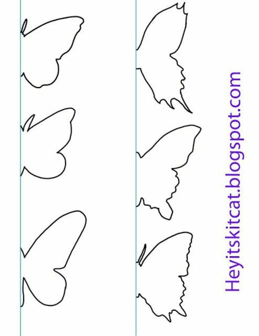 Контуры бабочек для декора