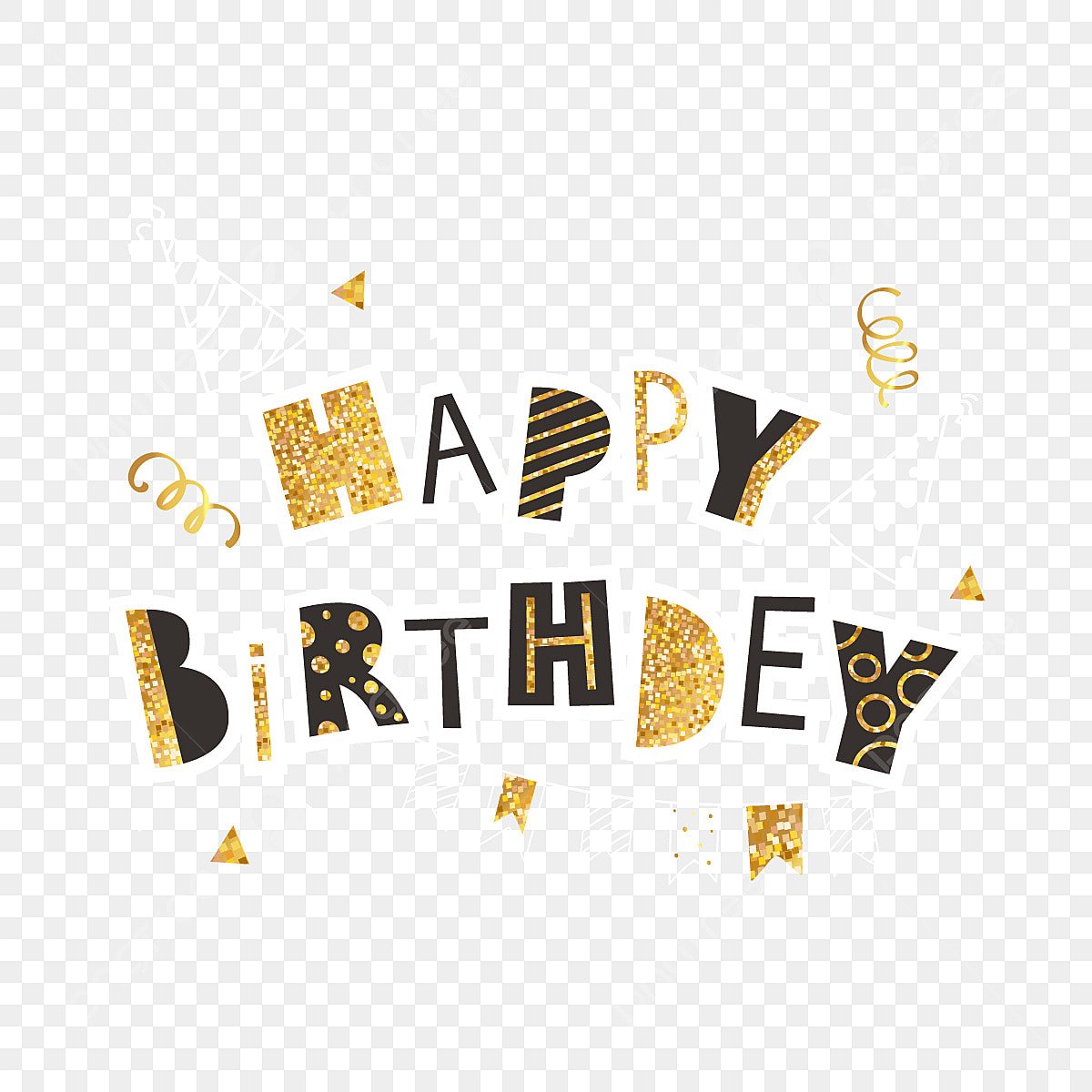 Стильная надпись с днем рождения