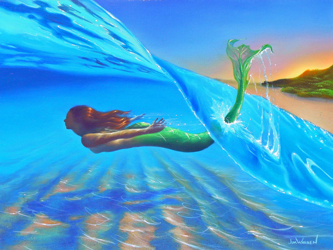 Русалочка в море