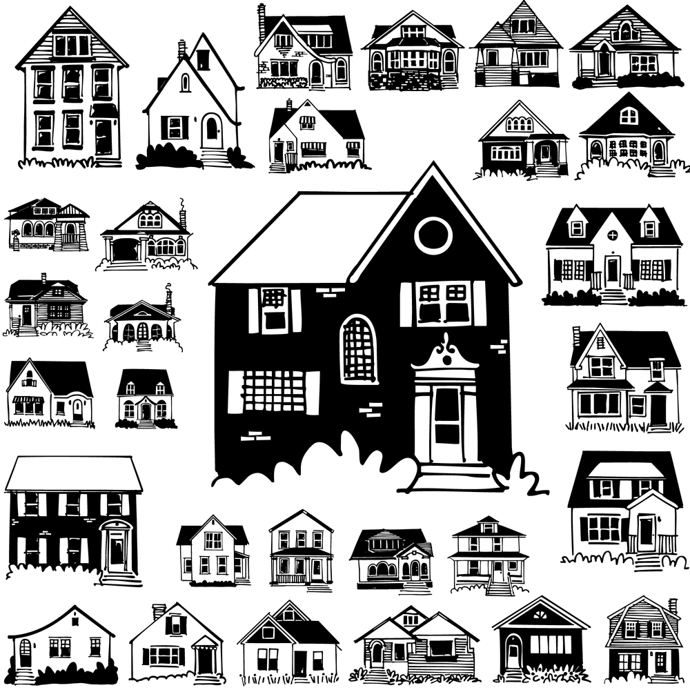 Силуэт деревянного домика