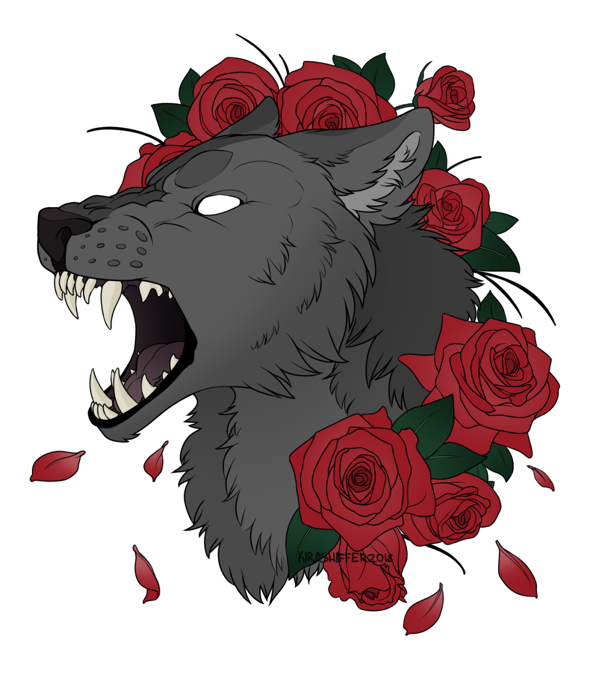 Волк с цветами