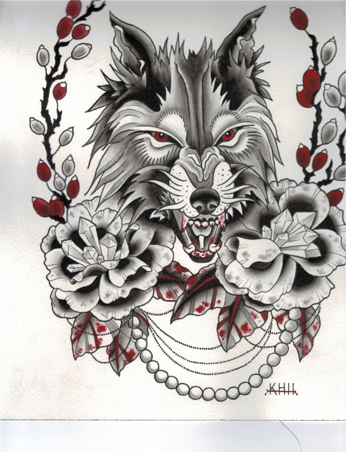 Тату волчица для девушки эскиз