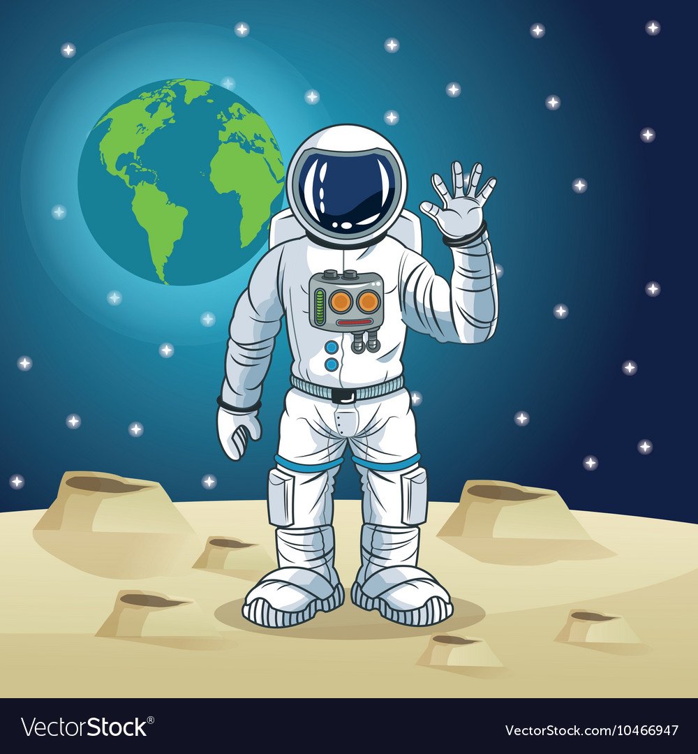 Космонавт в ракете для детей