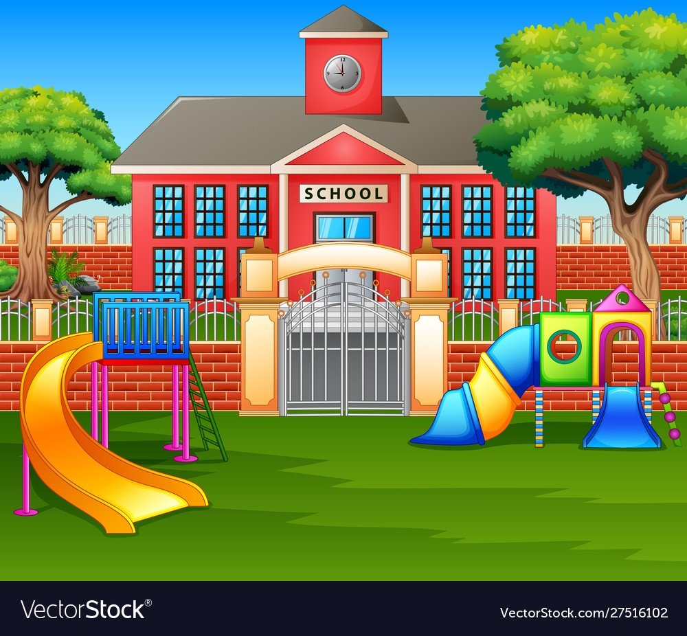 Клумбы на территории школы