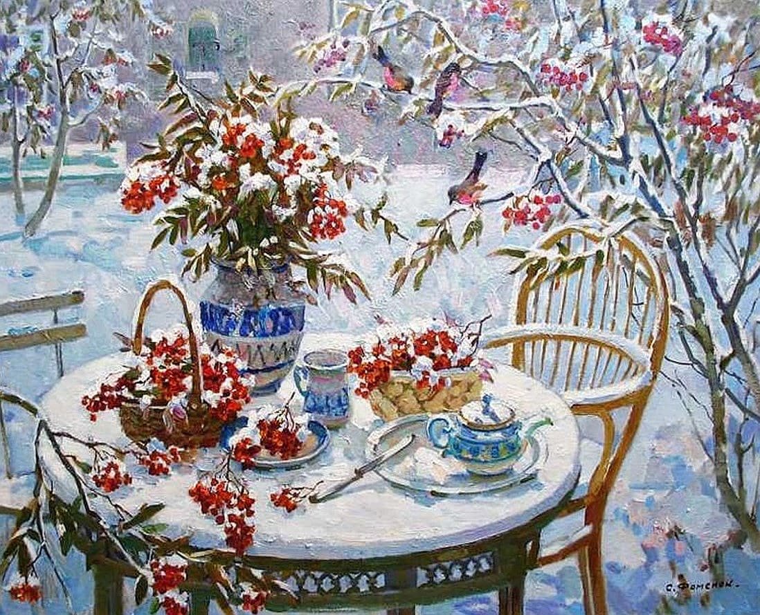 Художник Станислав Фоменок зимние картины