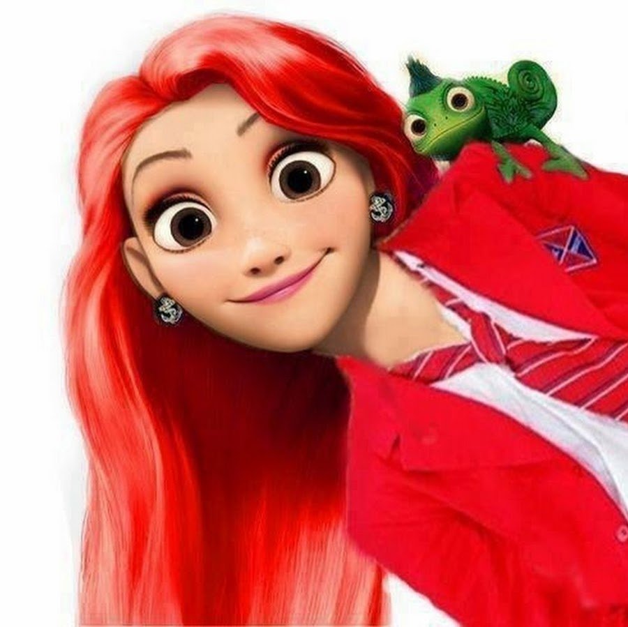 Рапунцель с голубыми волосами