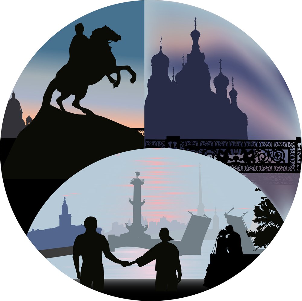 Санкт-Петербург на белом фоне