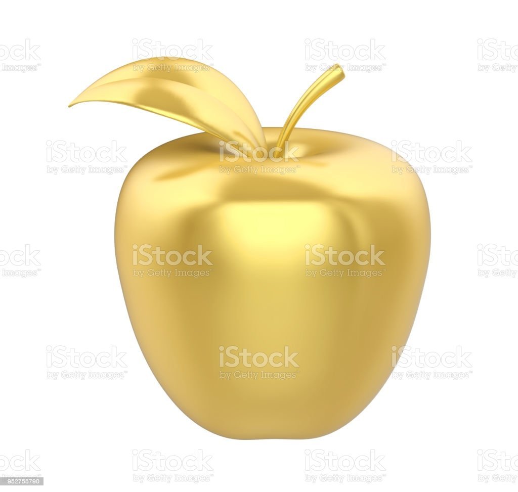 Золотое яблоко без фона