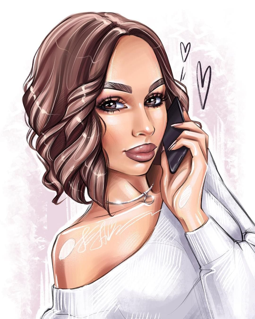 Нарисованные девушки на аватарку