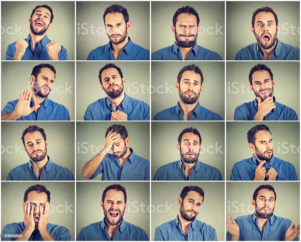 Мужчина разные эмоции
