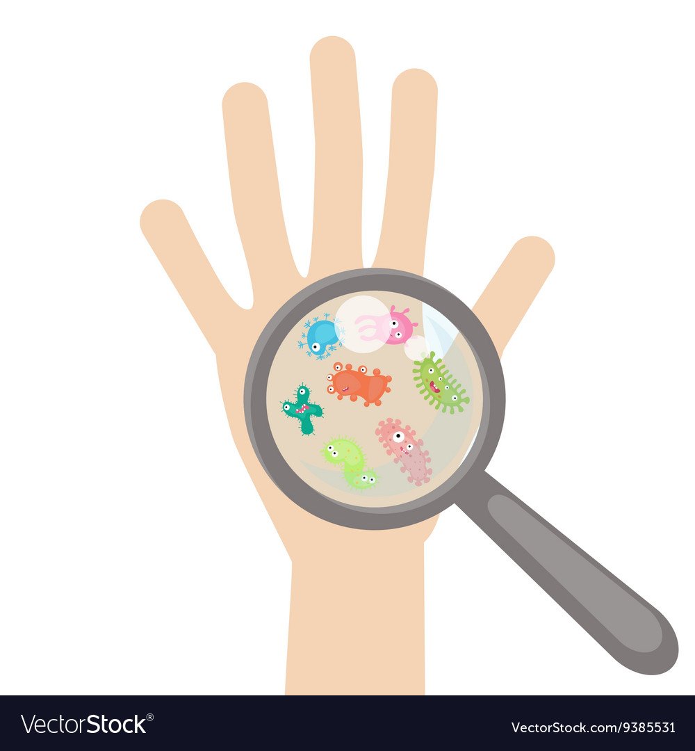 Мультяшные микробы и бактерии