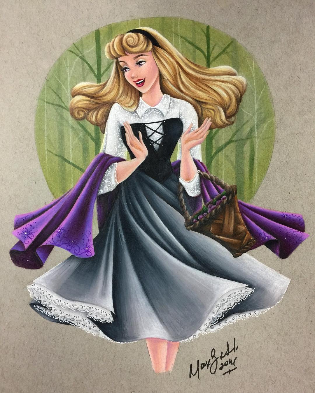 Аврора принцесса Дисней арт