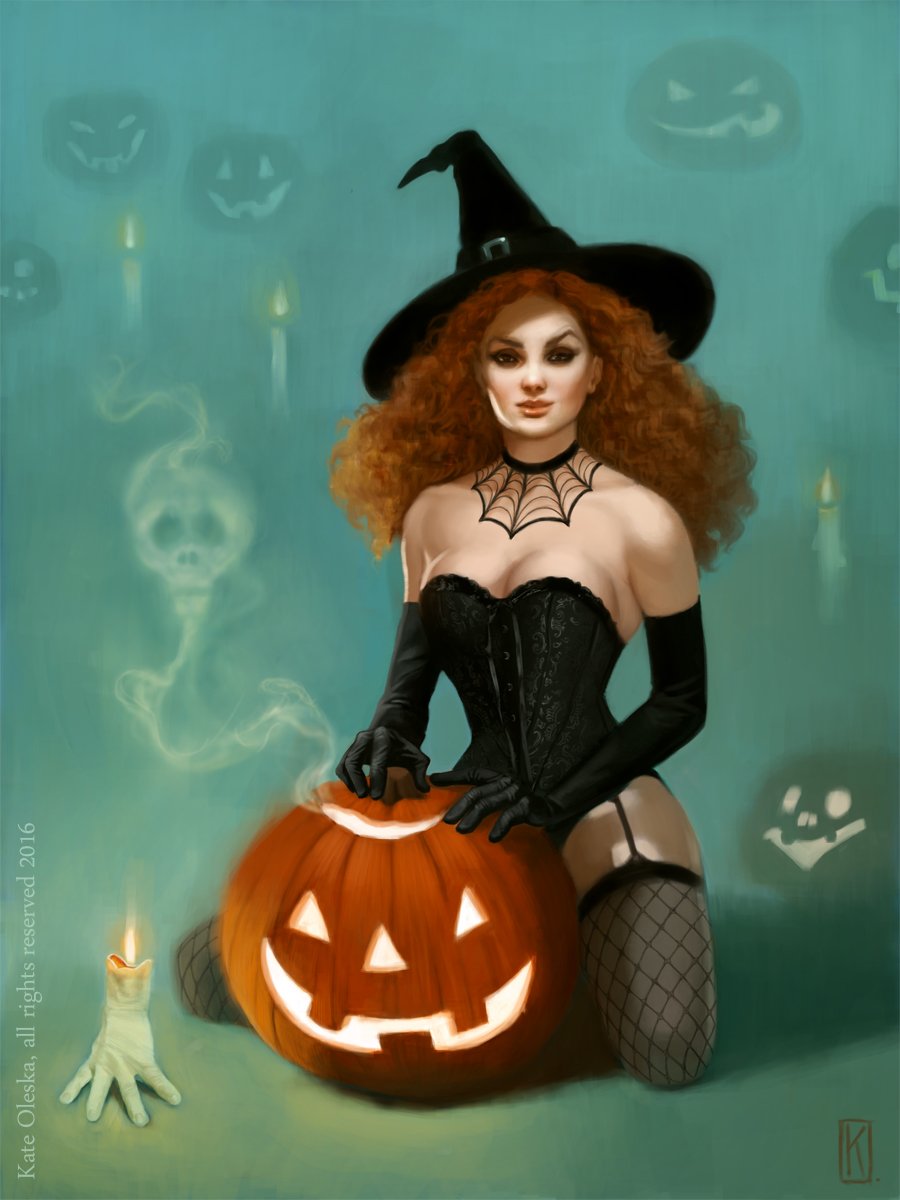 Ведьма с тыквой
