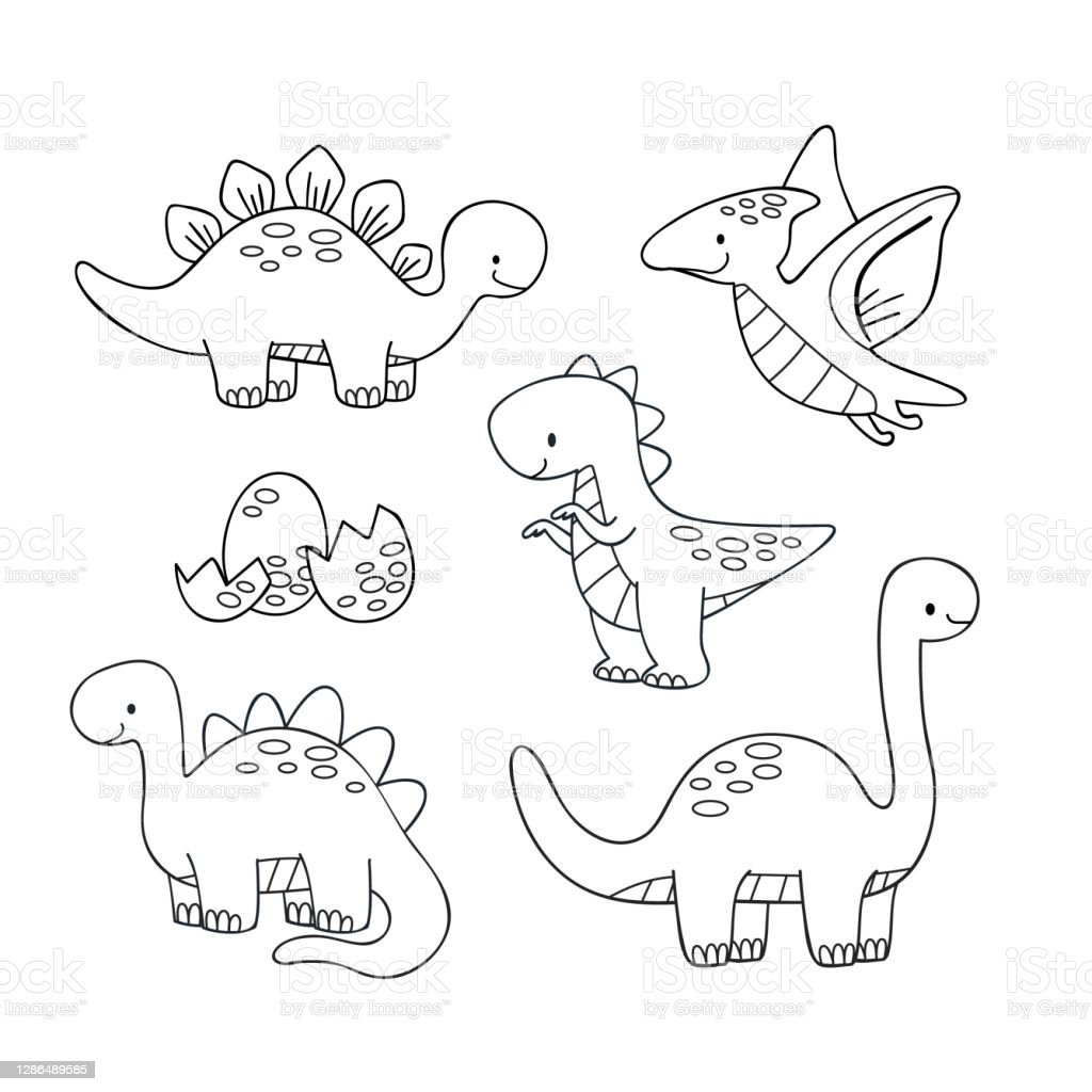 Милые Динозаврики. Раскраска