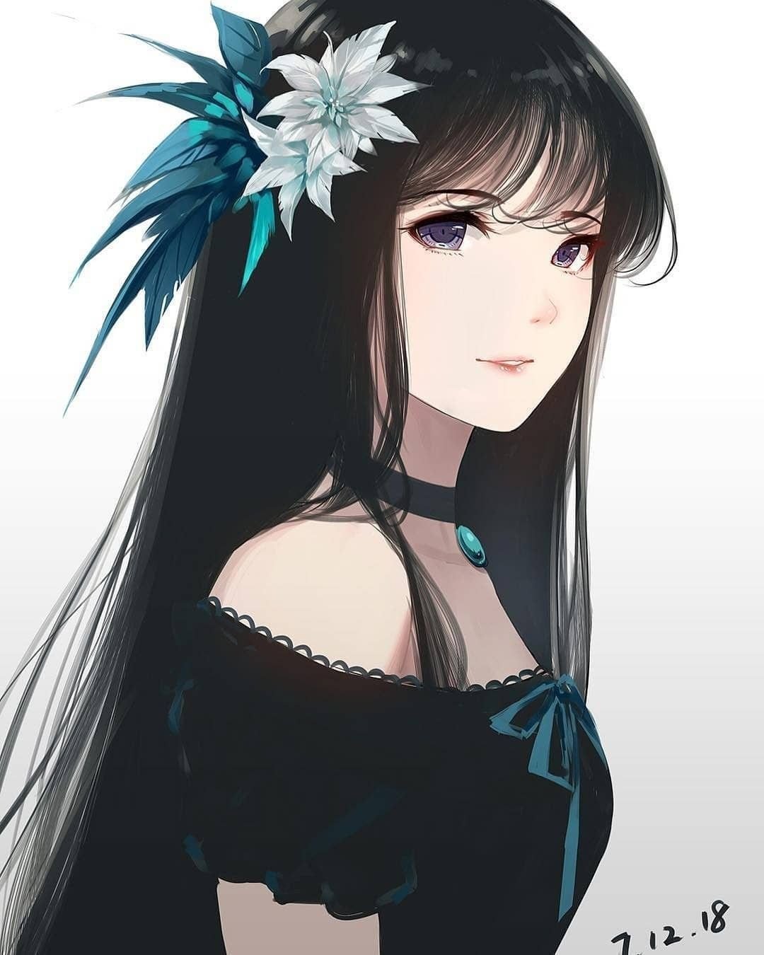 Аниме брюнетка