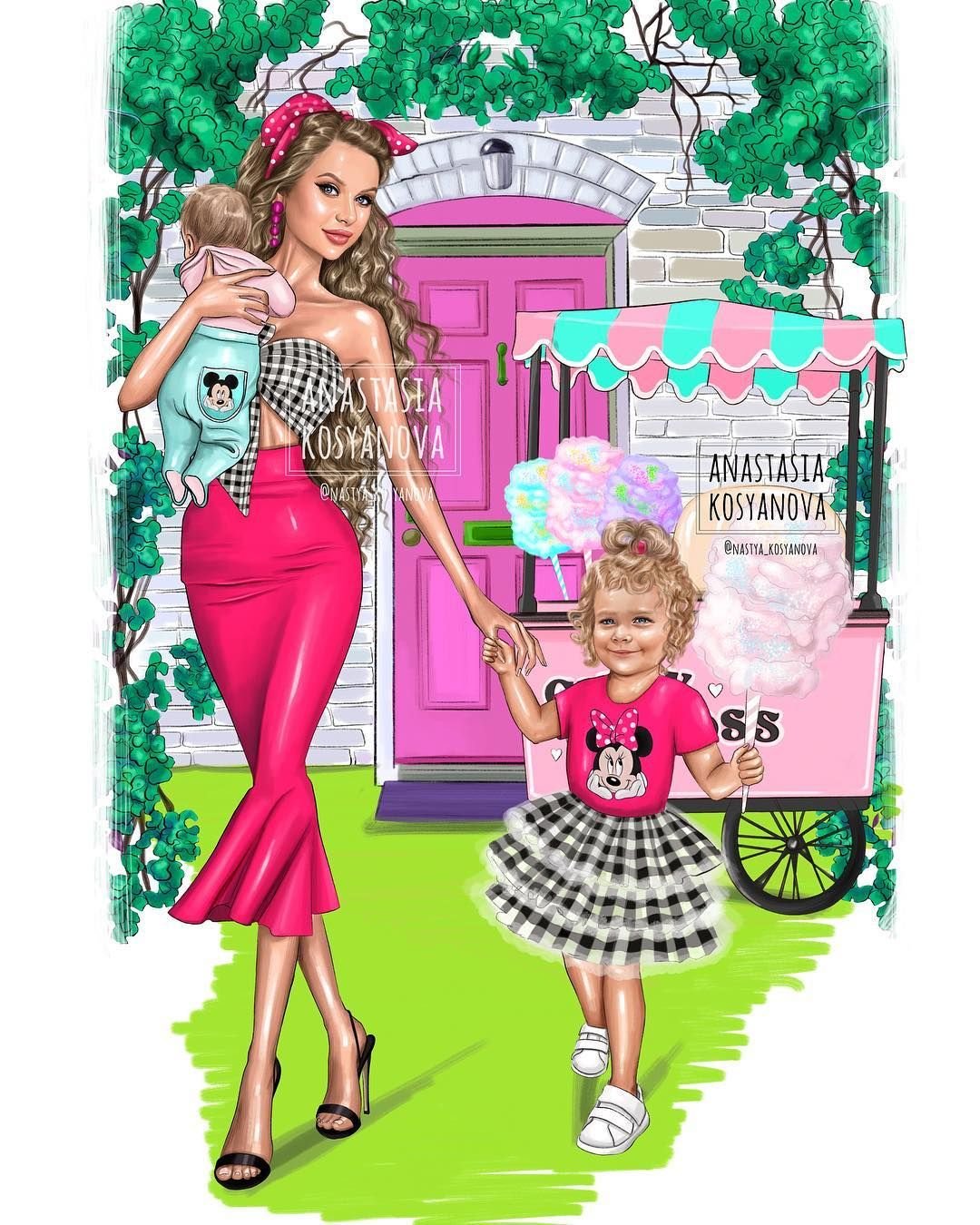 Anastasia kosyanova иллюстрации семьи