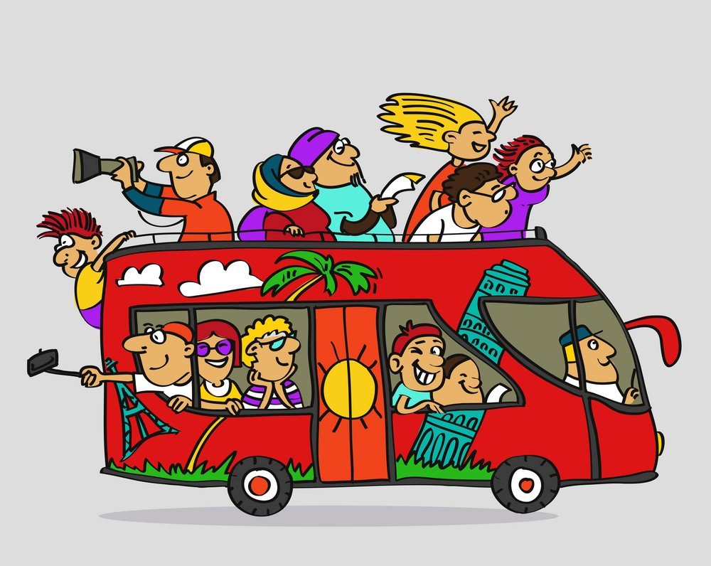 Веселая поездка на автобусе