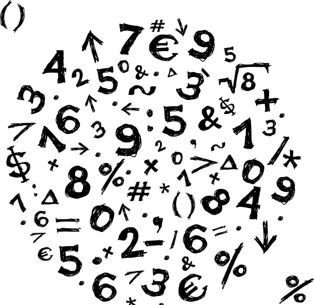 Математические символы и цифры