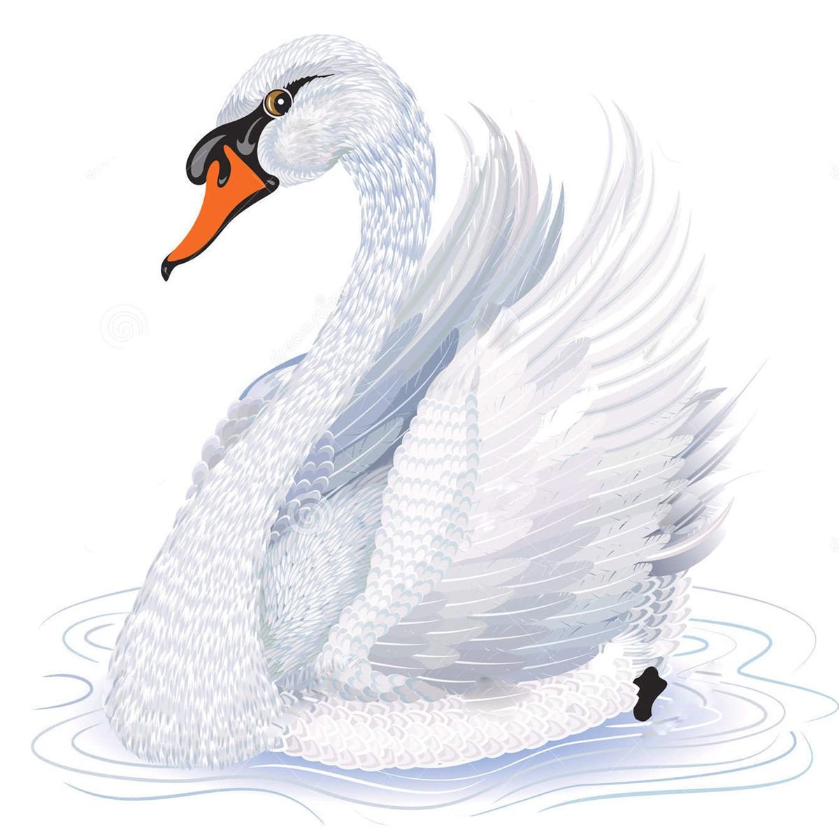 Лебедь рисунок мультяшный