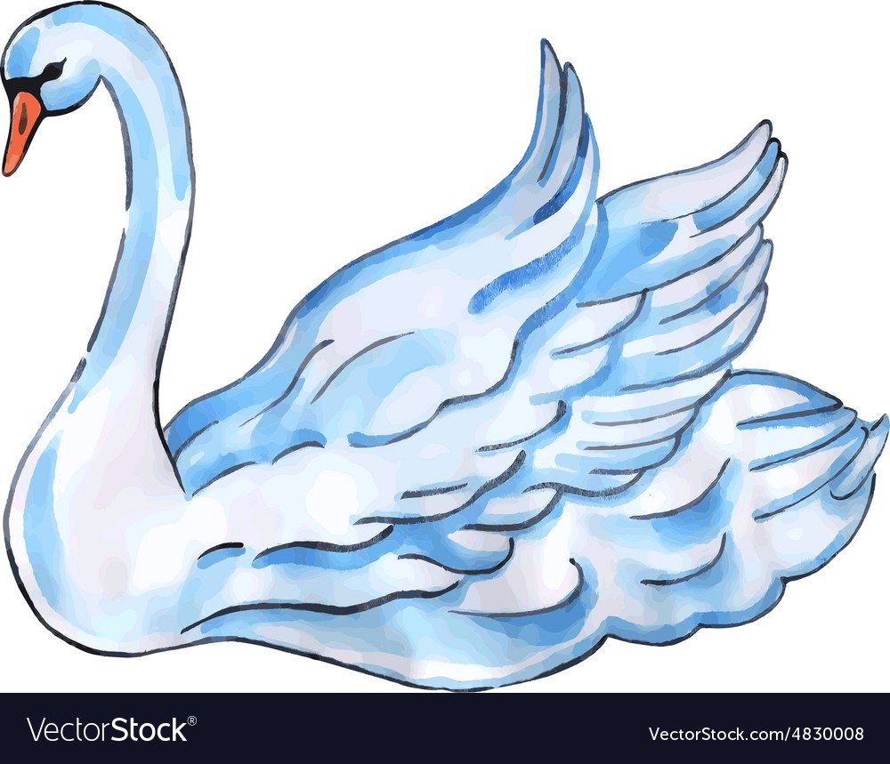 Лебедь рисунок