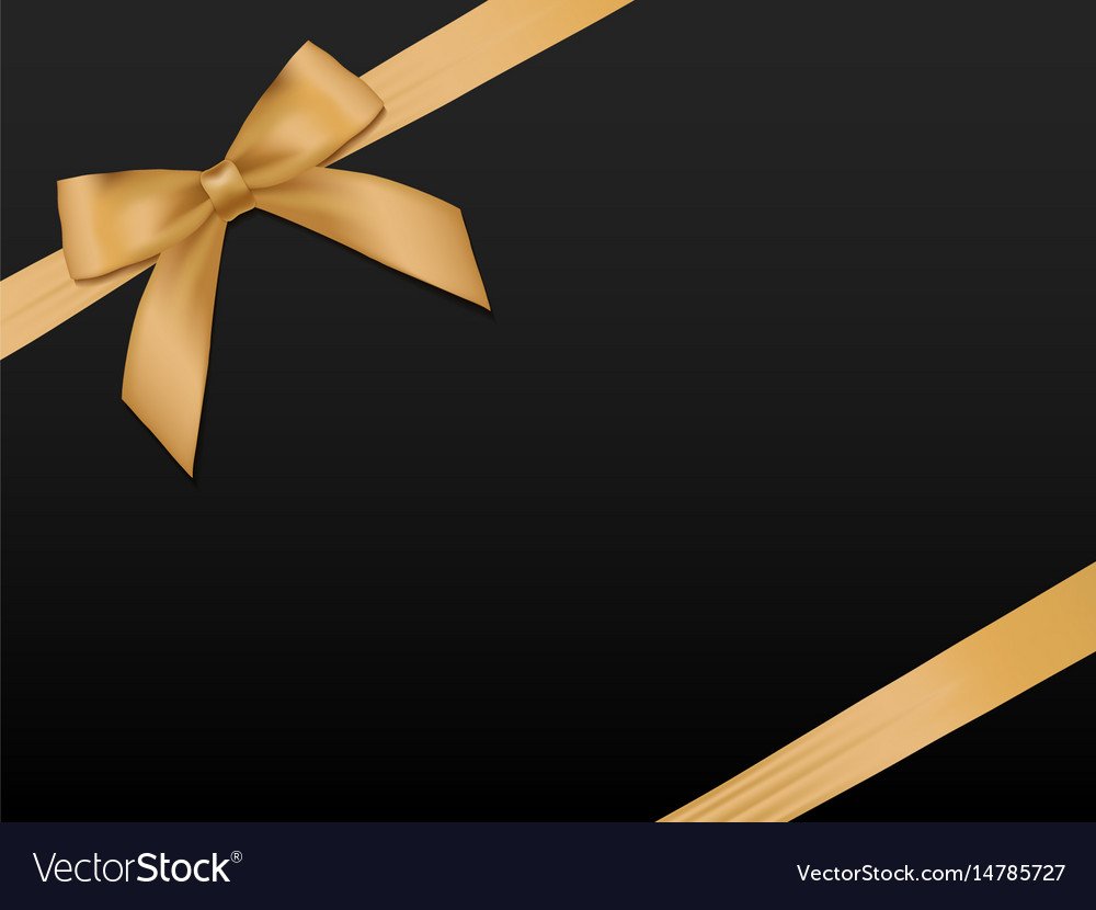 Золотой бант на черном фоне