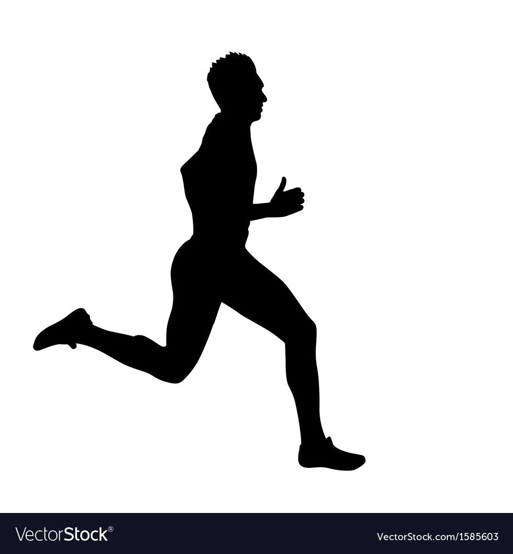 Силуэт бегущей девушки