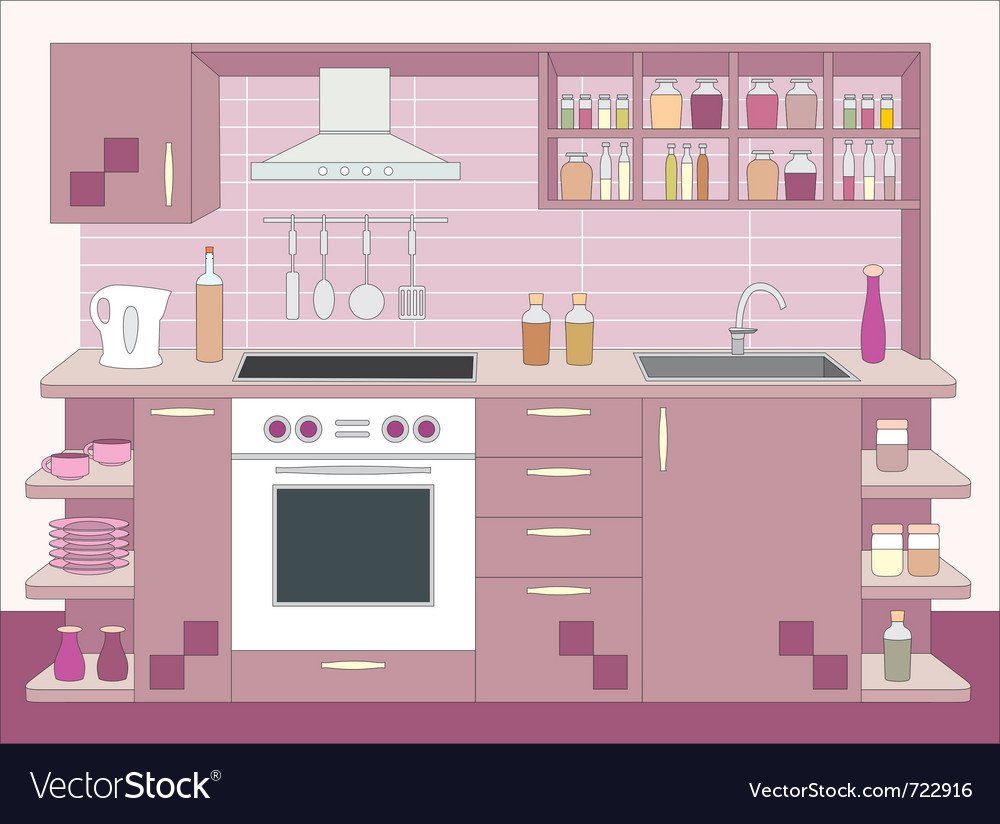 Кухня для бумажной куклы