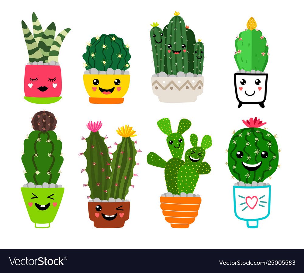 Веселый Кактус в горшке