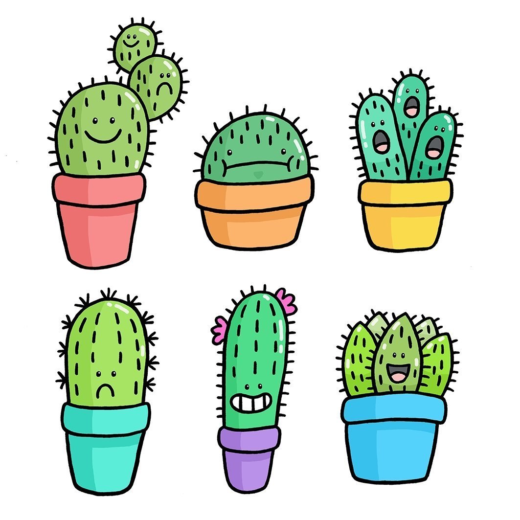 Мини карточки кактусы рисуночки