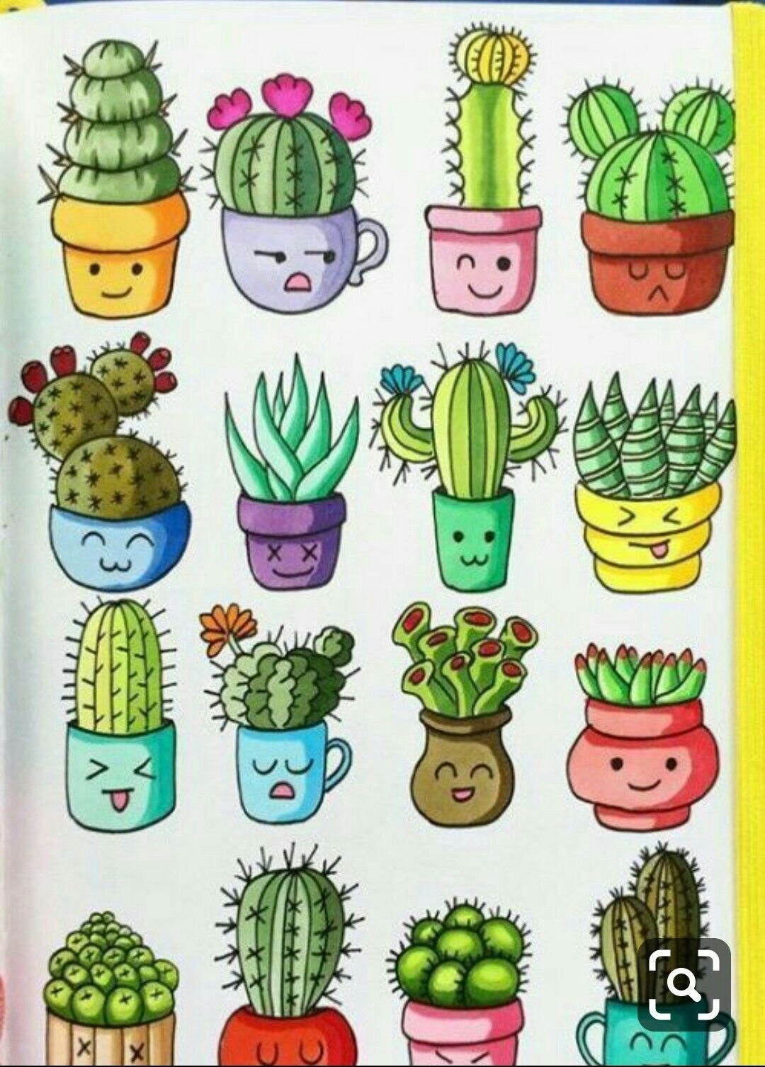 Маленькие рисунки кактусов